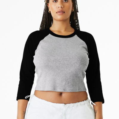 Women's Micro Rib 3/4 Raglan Baby Tee Thumbnail