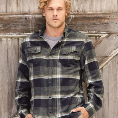 Men's Snap Front Plaid Flannel Shirt Thumbnail
