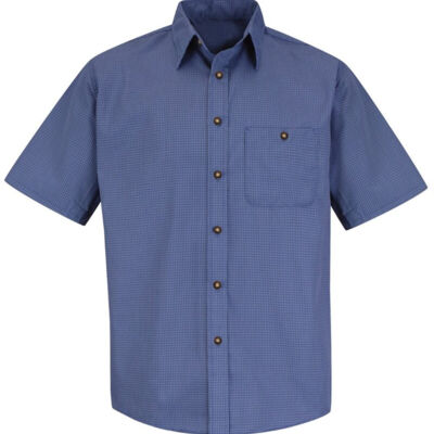 Mini-Plaid Uniform Short Sleeve Shirt - Tall Sizes Thumbnail